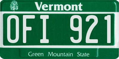 VT license plate OFI921
