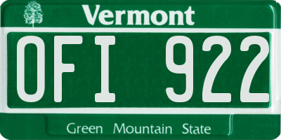VT license plate OFI922