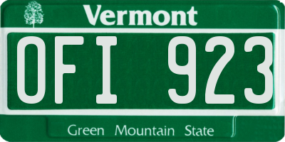 VT license plate OFI923