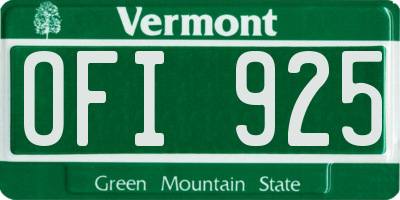 VT license plate OFI925
