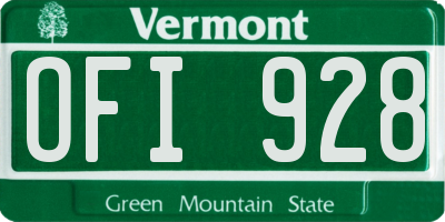 VT license plate OFI928