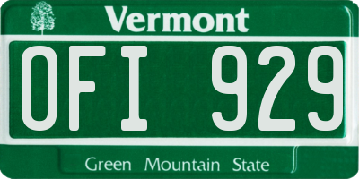 VT license plate OFI929