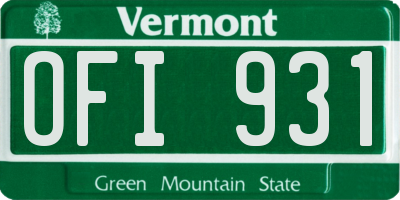 VT license plate OFI931
