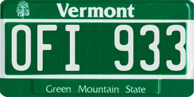 VT license plate OFI933