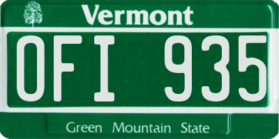 VT license plate OFI935