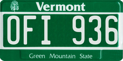 VT license plate OFI936