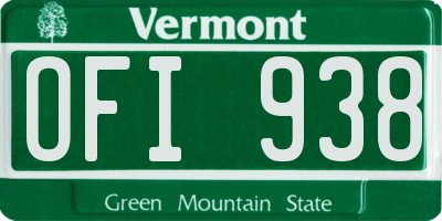 VT license plate OFI938