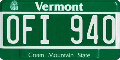 VT license plate OFI940