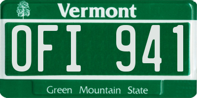 VT license plate OFI941