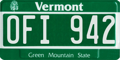 VT license plate OFI942