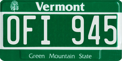 VT license plate OFI945