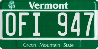 VT license plate OFI947