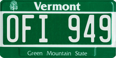 VT license plate OFI949