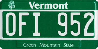 VT license plate OFI952