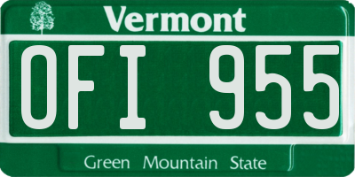 VT license plate OFI955