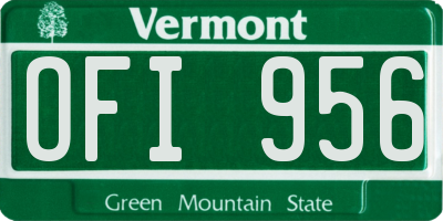 VT license plate OFI956