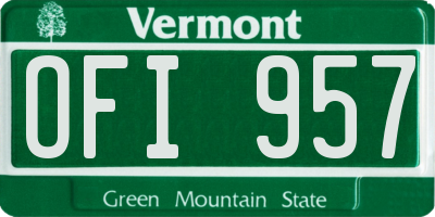 VT license plate OFI957