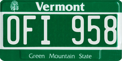 VT license plate OFI958