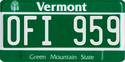 VT license plate OFI959