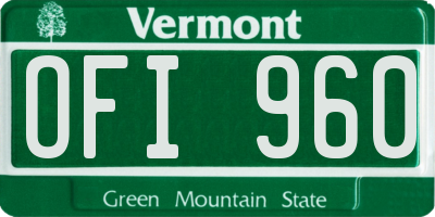 VT license plate OFI960