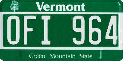 VT license plate OFI964