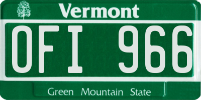 VT license plate OFI966
