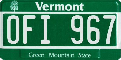 VT license plate OFI967