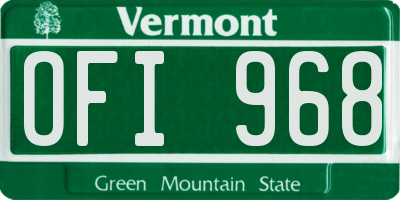 VT license plate OFI968