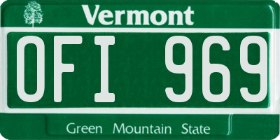 VT license plate OFI969