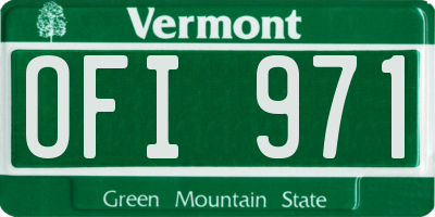 VT license plate OFI971