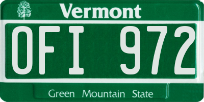VT license plate OFI972