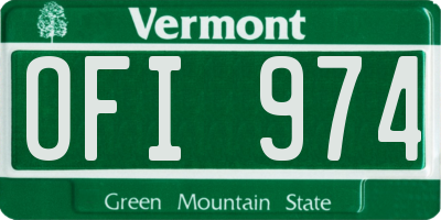VT license plate OFI974