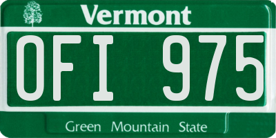 VT license plate OFI975