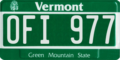 VT license plate OFI977