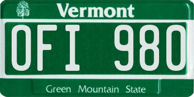 VT license plate OFI980