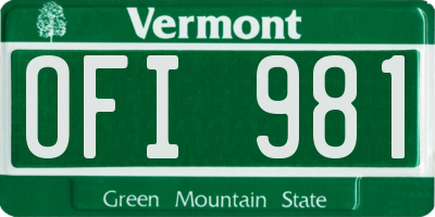 VT license plate OFI981