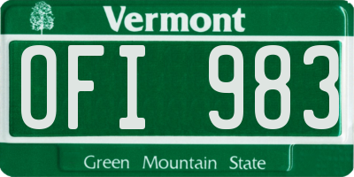 VT license plate OFI983