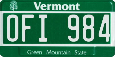 VT license plate OFI984