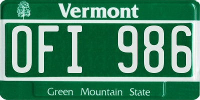 VT license plate OFI986