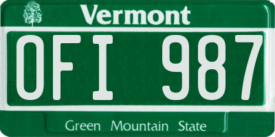VT license plate OFI987