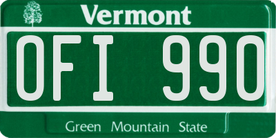 VT license plate OFI990