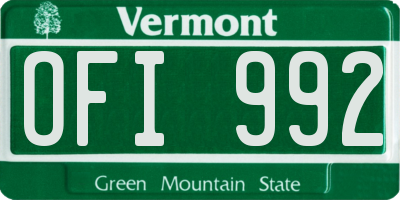 VT license plate OFI992
