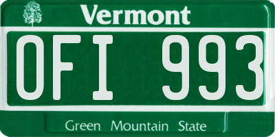 VT license plate OFI993