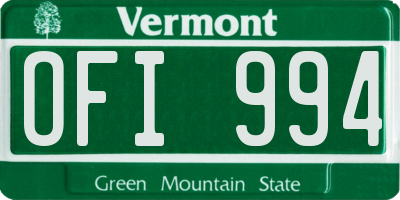 VT license plate OFI994