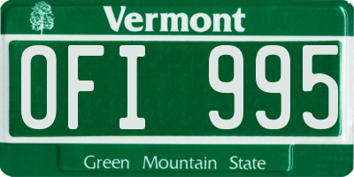 VT license plate OFI995