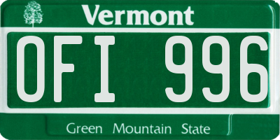 VT license plate OFI996