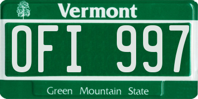 VT license plate OFI997