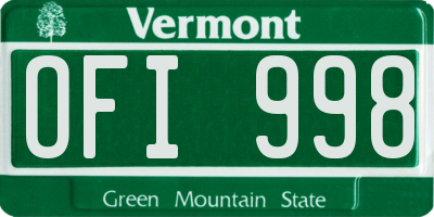 VT license plate OFI998