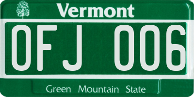 VT license plate OFJ006