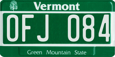 VT license plate OFJ084